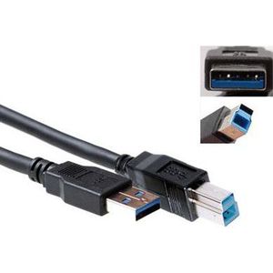 USB 3.0 printerkabel 2 meter USB A-B zwart