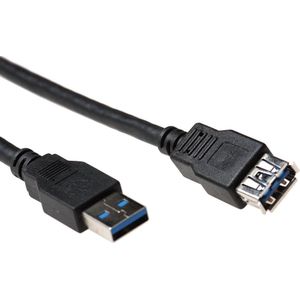USB A 3.0 verlengkabel 0,5 meter zwart