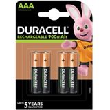 Duracell Rechargeable AAA 900mAh batterijen - 4 stuks