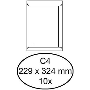 10 Witte zelfklevende akte enveloppen C4 229 x 324 mm