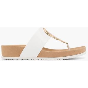 Graceland, Witte Teenslipper, Dames, White, Maat 36, Vanharen