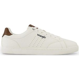 Wrangler, Witte Sneaker Memory Foam, Heren, White, Maat 44, Vanharen