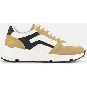 Vty, Beige Leren Sneaker, Beige, Maat 36, Vanharen