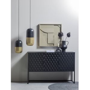 WOOOD Exclusive Tirsa Hanglamp - Metaal - Zwart/Brass - 36x20x20