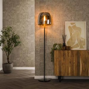 Vloerlamp 1L drift glass / Smoke grey glas