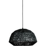 WOOOD Exclusive Kace Hanglamp - Jute - Zwart - 26x45x45