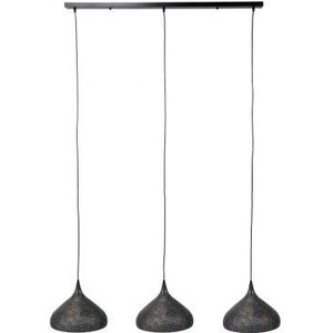 Hanglamp 3x32 punch trechter / Zwart bruin