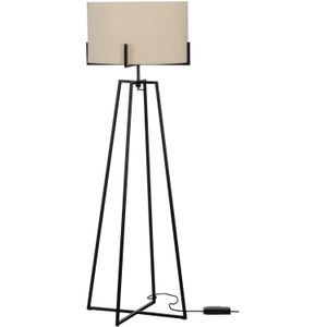 WOOOD Exclusive Holly Vloerlamp - Zwart/naturel - 160x55x55