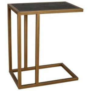 Richmond Interiors Sofatafel Blackbone Brass - Eikenhout - Zwart - 55x35x66cm