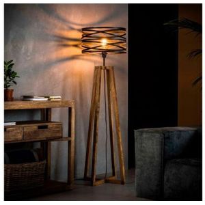 Vloerlamp twist houten kruisframe / Slate grey