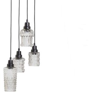 Multiple Hanglamp Met 4 Glazen Zwart/glas