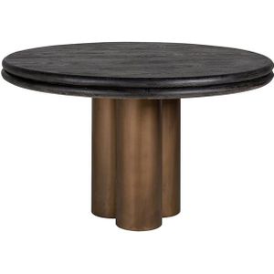 Eettafel Macaron 130Ø (Black rustic)