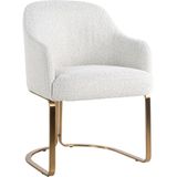 Stoel Hadley white bouclé / brushed gold fire retardant (FR-Copenhagen 900 Bouclé White)