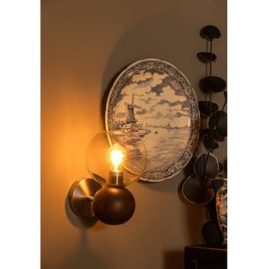 Babble Wandlamp Glas Walnoot