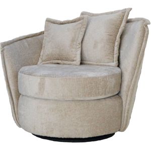 Draaifauteuil Presley Structure Velvet Beige