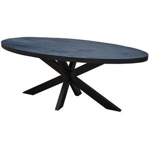 Eettafel Back to Black IV Ovaal 300 Zwart Mangohout