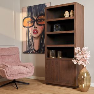 Boekenkast Brussel Walnut | 90 cm