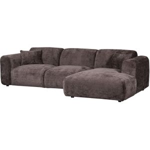CLOUD CHAISE LONGUE RECHTS GEWEVEN CHENILLE WARM BRUIN