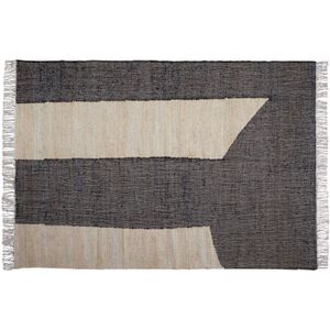 WOOOD Exclusive Vloerkleed Lias - Jute/Katoen -Zwart - 1x200x300