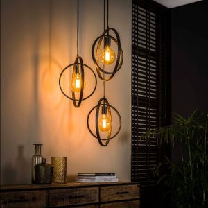 Hanglamp 3L Turn around getrapt / Charcoal