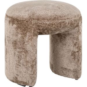 Poef Fargo taupe chenille (Bergen 104 taupe chenille)