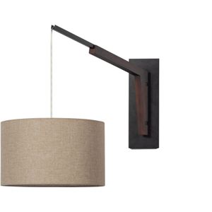 Brim Wandlamp Met Kap Hout/rattan Naturel