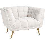 Fauteuil Huxley White Bouclé / Brushed gold (Copenhagen 900 Bouclé White)