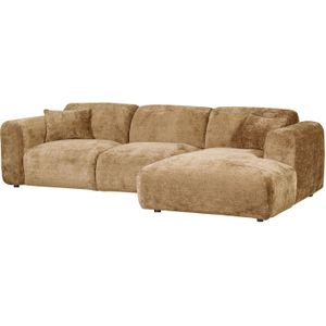 CLOUD CHAISE LONGUE RECHTS GEWEVEN CHENILLE HONING GEEL