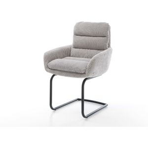 Freischwinger Abelia-Flex mit Armlehnen Cord Silbergrau Freischwinger rund Schwarz