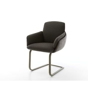 Freischwinger Luan-Flex mit Armlehnen Materialmix Schwarz Freischwinger flach Effektfinish Titan