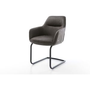 Freischwinger Pejo-Flex Mikrofaser Anthrazit Vintage Freischwinger rund Schwarz Taschenfederkern