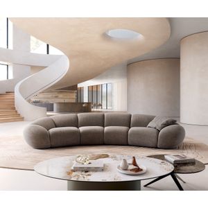 Big-Sofa Lunna 360x175 cm Strukturstoff Soft Taupe 2 Kissen