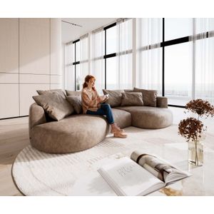 Sofa Edina 330x170 cm  Mikrofaser Taupe Vintage