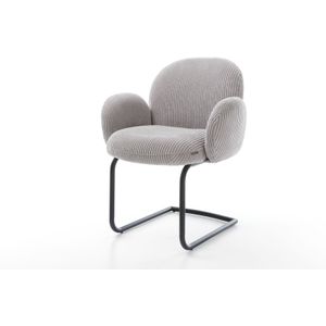 Freischwinger Nube-Flex mit Armlehnen Cord Silbergrau Freischwinger rund Schwarz Taschenfederkern