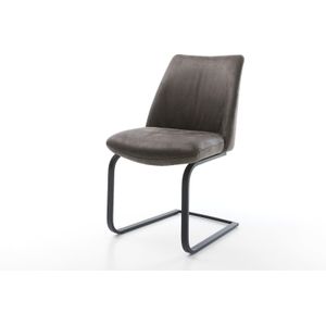 Freischwinger Elso-Flex Mikrofaser Anthrazit Vintage Freischwinger flach Schwarz Taschenfederkern