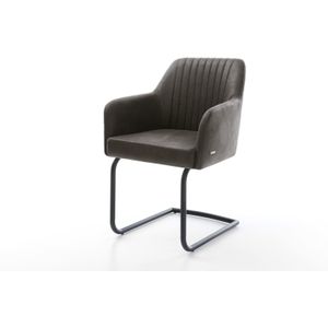 Freischwinger Greg-Flex Mikrofaser Anthrazit Vintage Freischwinger rund Schwarz Taschenfederkern
