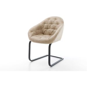 Freischwinger Gaio-Flex Mikrofaser Beige Vintage Freischwinger flach Schwarz