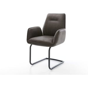 Freischwinger Zoa-Flex Mikrofaser Anthrazit Vintage Freischwinger rund Schwarz Taschenfederkern