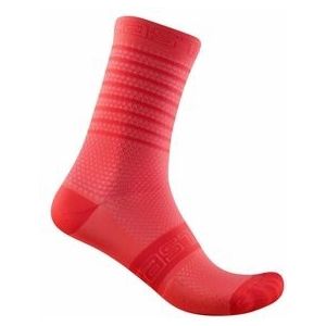 Fietssok Castelli Women Superleggera W 12 Sock Brilliant Pink-Schoenmaat 36 - 39