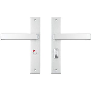 AXA Edge Deurbeslagset Binnendeur - TL63-8 - Kruk Riga op schild voor toilet en badkamer - Aluminium geslepen