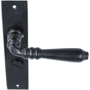 Deurklink ijzer zwart op Kortschild WC63/8