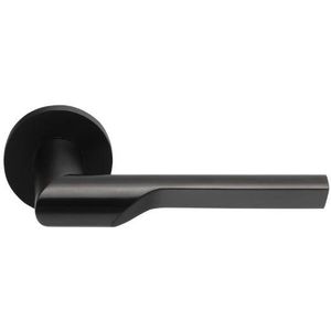 Enkele deurklink RIVIO by Gensler GL101-G op rozet rechts PVD mat zwart