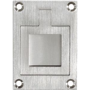 Luikring rechthoekig 66x48 mm mat nikkel gelakt