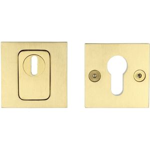 SKG3 veiligheid-rozet BASICS BSQVEIL met kerntrekbeveiliging vierkant PVD mat goud