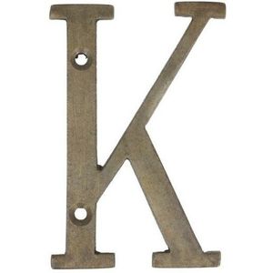 Letter groot K, brons antiek