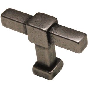 Knop T-vierkant Tin kleur 45 mm