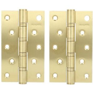 Kogellagerscharnier 126x76 mm goud 2 stuks