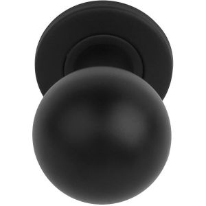 Voordeurknop BASICS LB501D Draaibaar op rozet mat zwart
