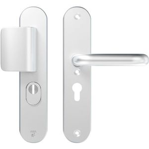 AXA Veiligheidsbeslag (Oval Plus) Aluminium glad: Duwer-Kruk (model D-duwer/U) PC55 met kerntrekbeveiliging SKG***