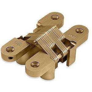Scharnier SOSS 218 PB 28x117 mm deurdikte ca. 40 mm zamak vermessingd